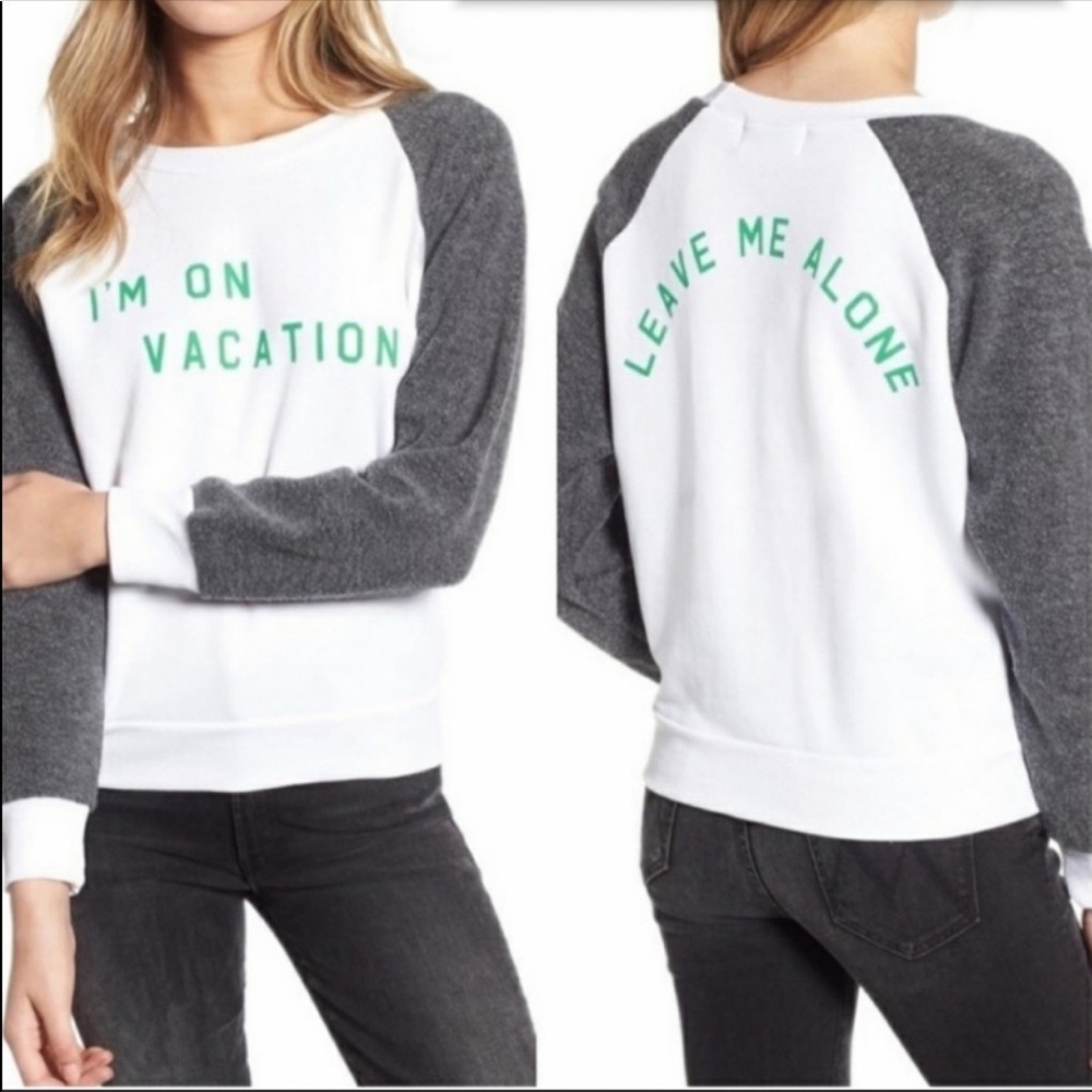 NEW Wildfox Vacation Crewneck Pullover Sweatshirt